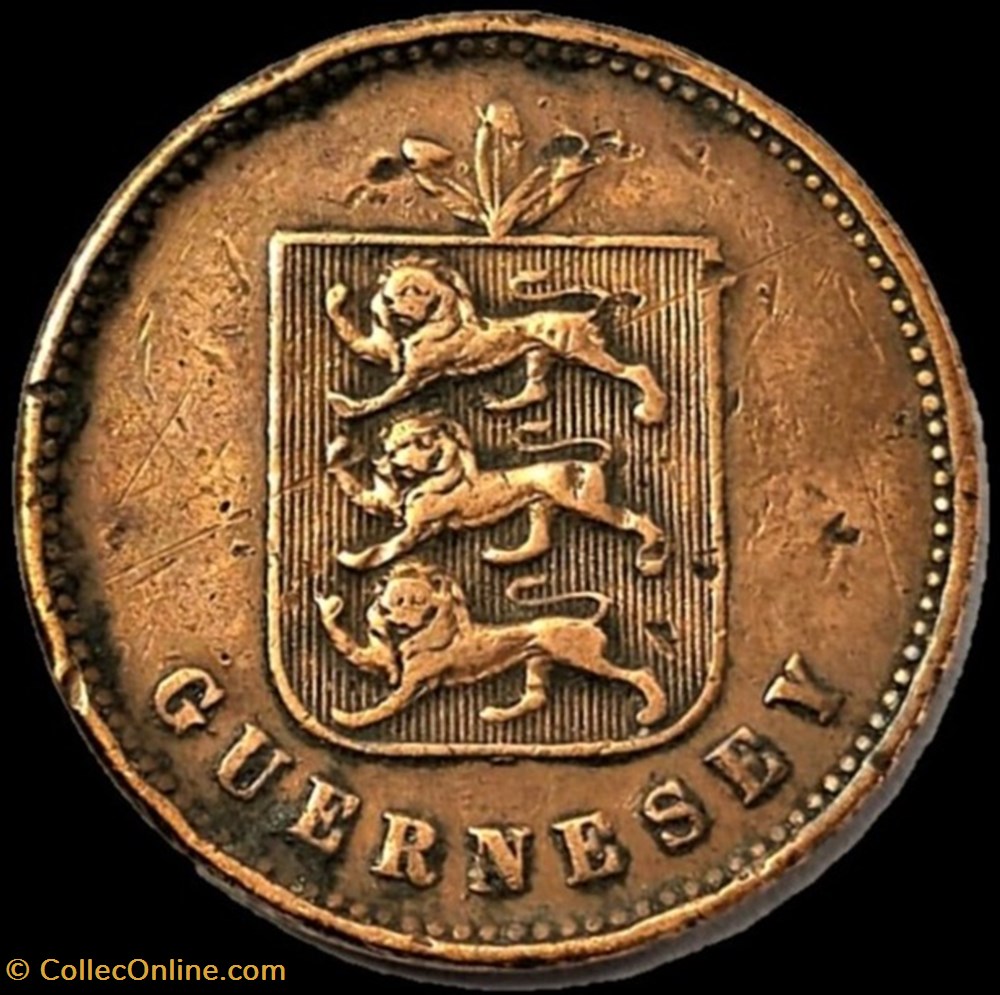 States of Guernsey - 4 Doubles 1858 monnaies monde ile de guernesey states of guernsey 4 doubles 1858