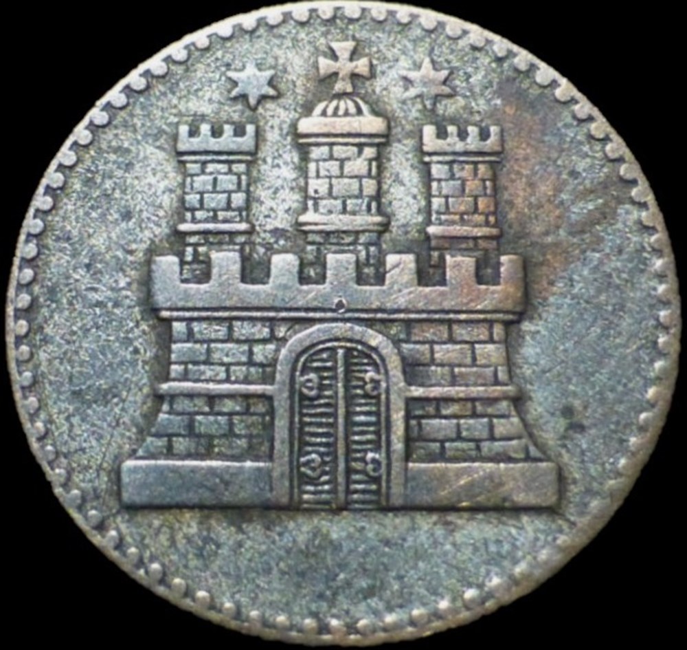 monnaies europe medievale saint empire romain germanique 1855 free hanseatic city of hamburg 1 dreiling