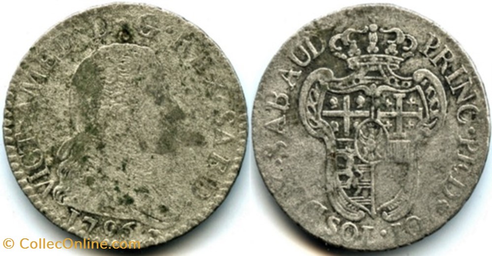 monnaies europe medievale france feodales 1795 royaume de sardaigne 10 soldi victor amedee iii de savoie