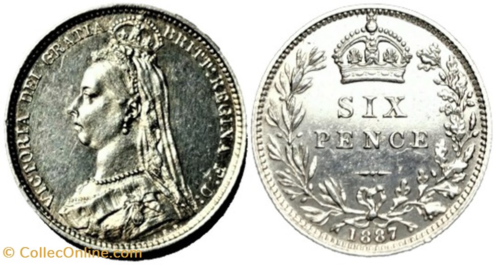 Victoria - Jubilee Sixpence 1887 - Kingdom of Great Britain monnaies monde royaume uni victoria jubilee sixpence 1887 kingdom of great britain