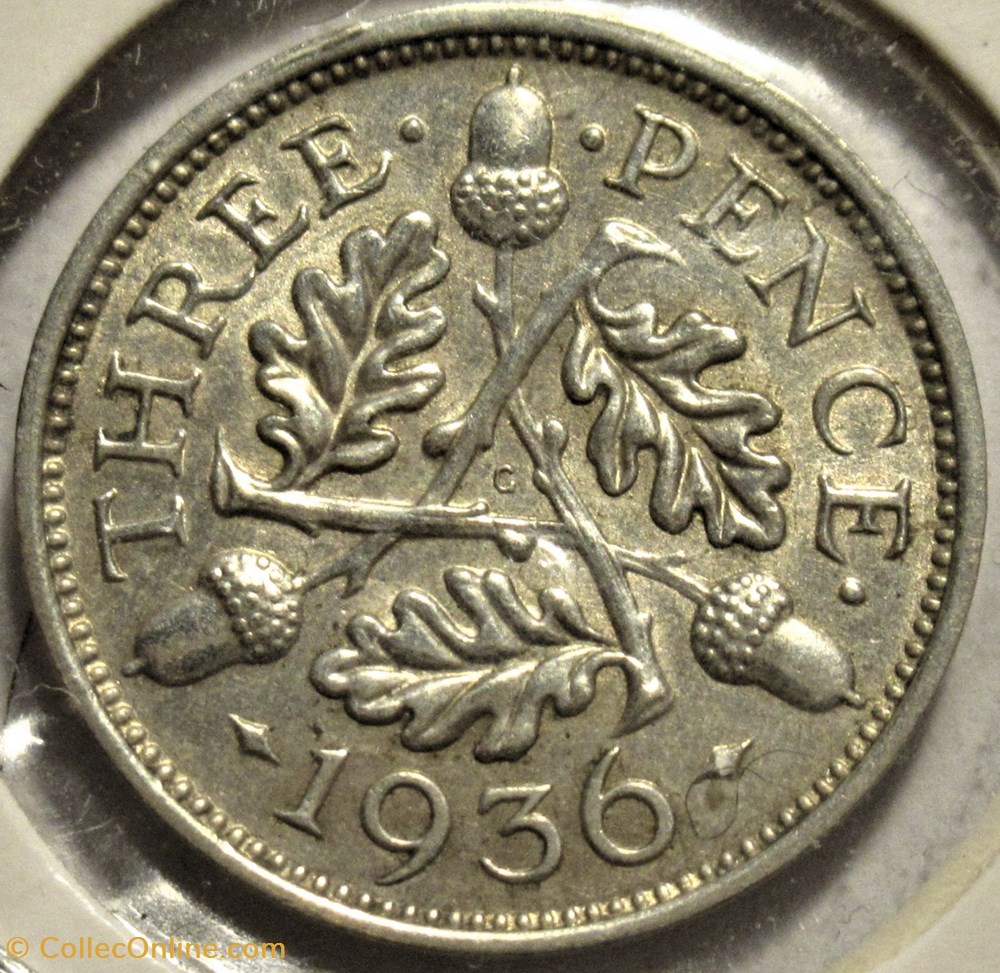 George V - 3 Pence 1936 - UK 3 monnaies monde royaume uni george v 3 pence 1936 uk