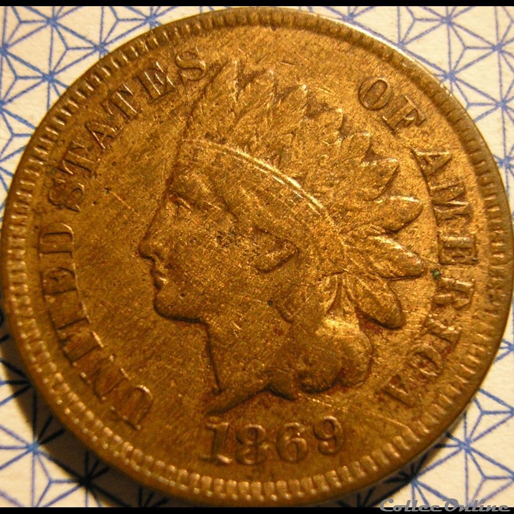 1869 One Cent 3 monnaie monde etat uni 1869 one cent