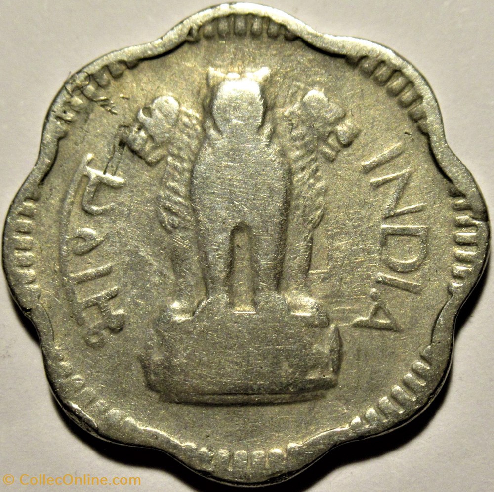 India - 10 Naye Paise 1963 Hyderabad - Die Clash Error 2 monnaies monde inde india 10 naye paise 1963 hyderabad die clash error