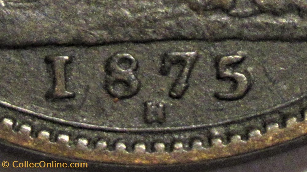 Victoria - One Farthing 1875/2 H - Kingdom of Great Britain - Repunched date monnaies monde royaume uni victoria one farthing 1875 2 h kingdom of great britain repunched date