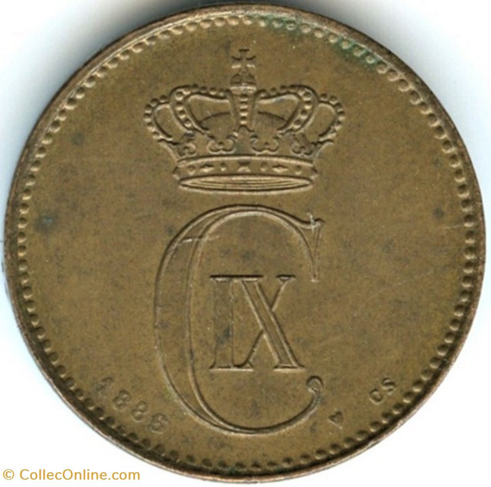 Christian IX Denmark - 2 Øre 1886 monnaies monde danemark christian ix denmark 2 re 1886