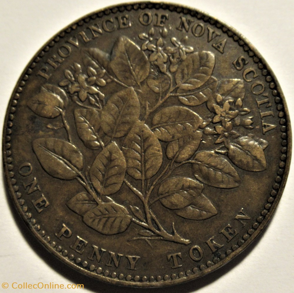 Victoria - One Penny 1856 - Nova Scotia (ex.2) monnaies monde canada victoria one penny 1856 nova scotia ex 2