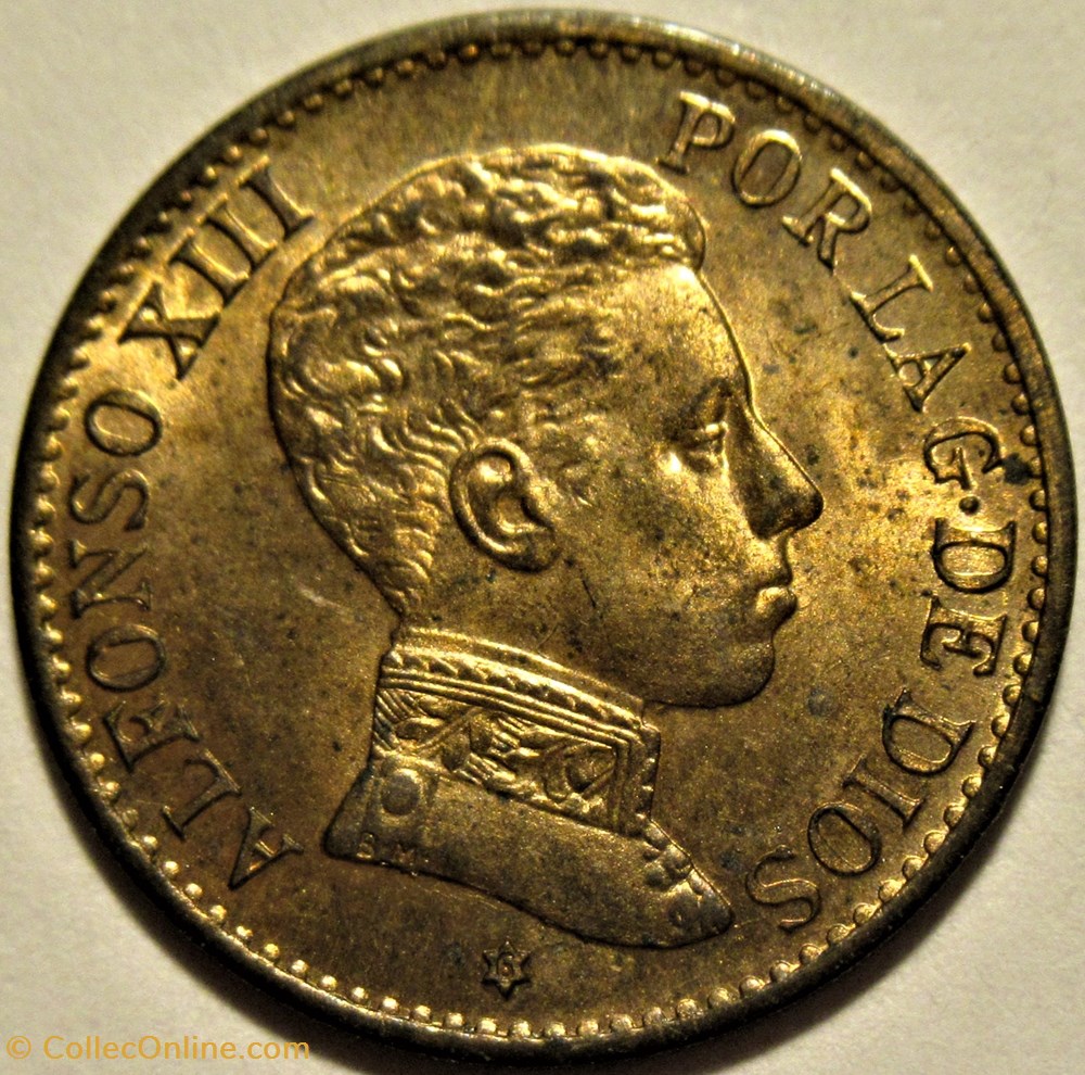 1906 - Centimo - Alfonso XIII de España (ex.2) 2 monnaies monde espagne 1906 centimo alfonso xiii de espana ex 2
