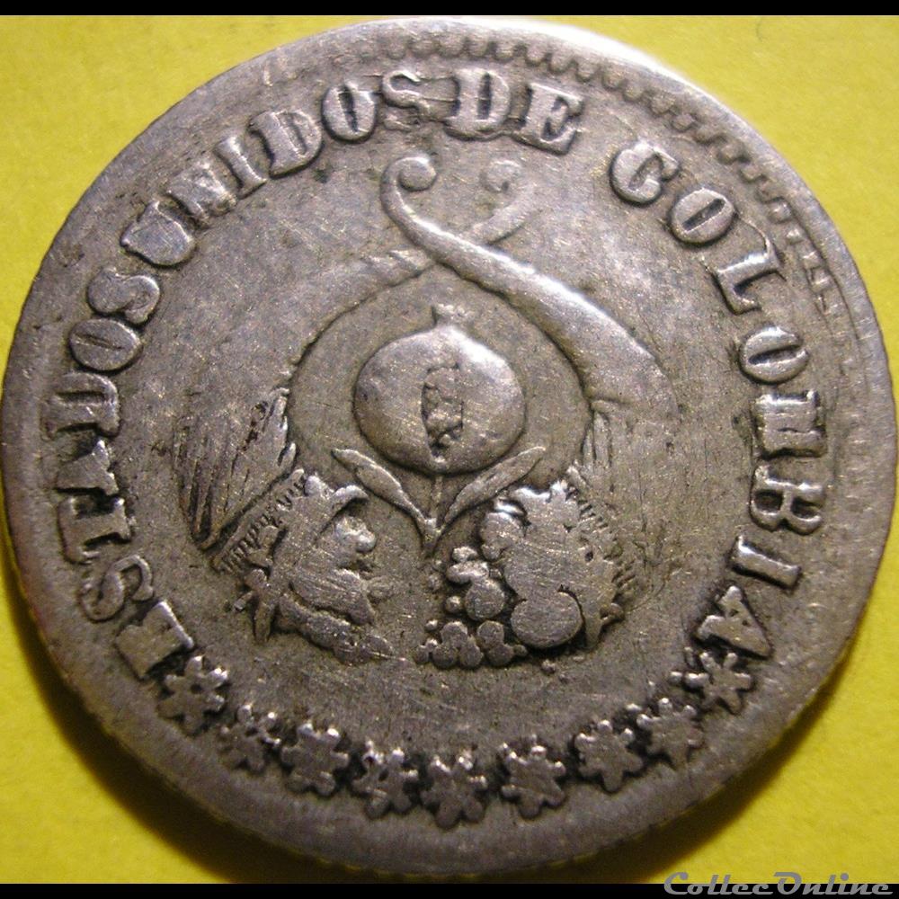 monnaie monde colombie 1 decimo 1866 popayan