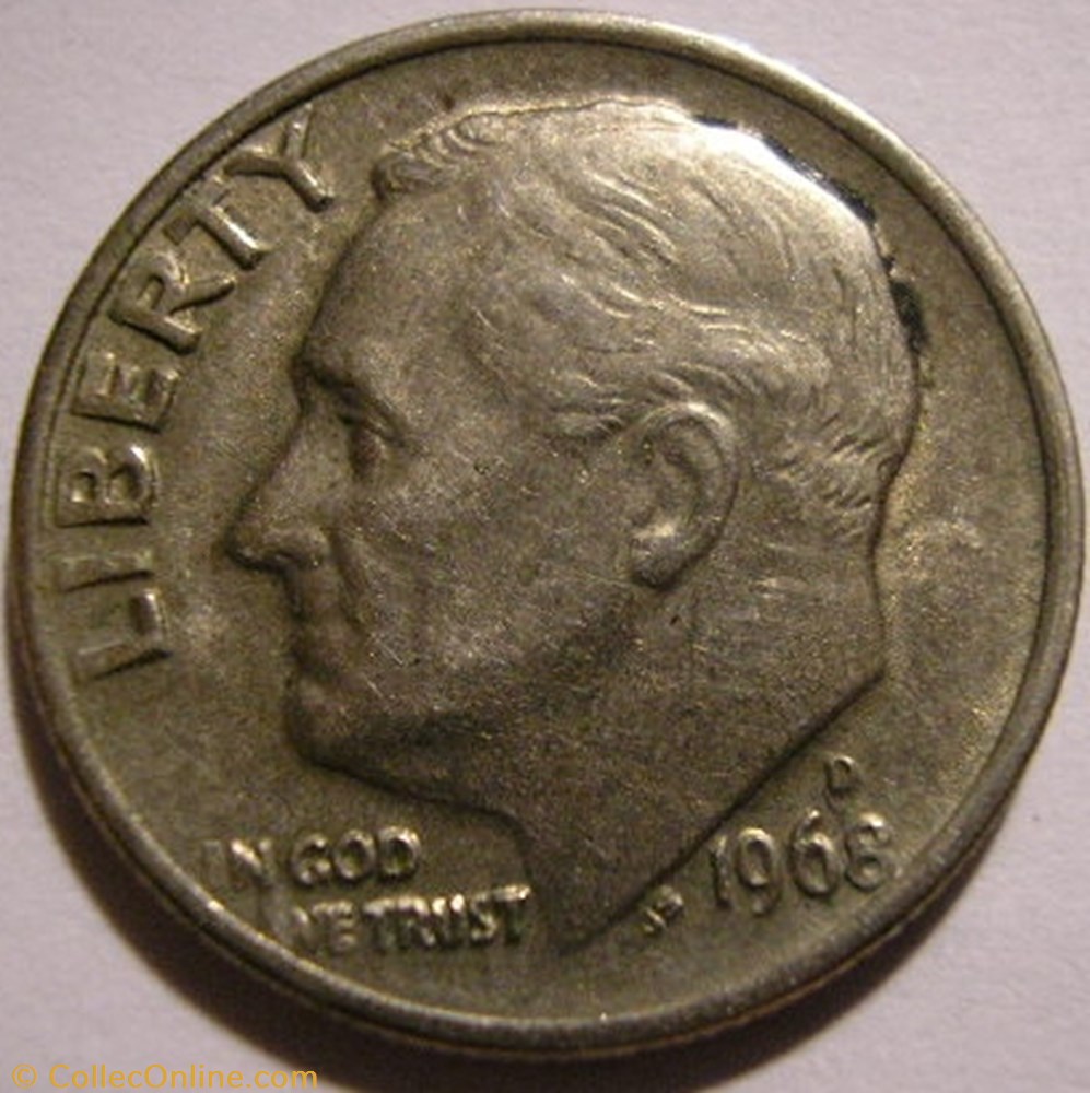 1968 Denver Dime monnaie monde etat uni 1968 denver dime