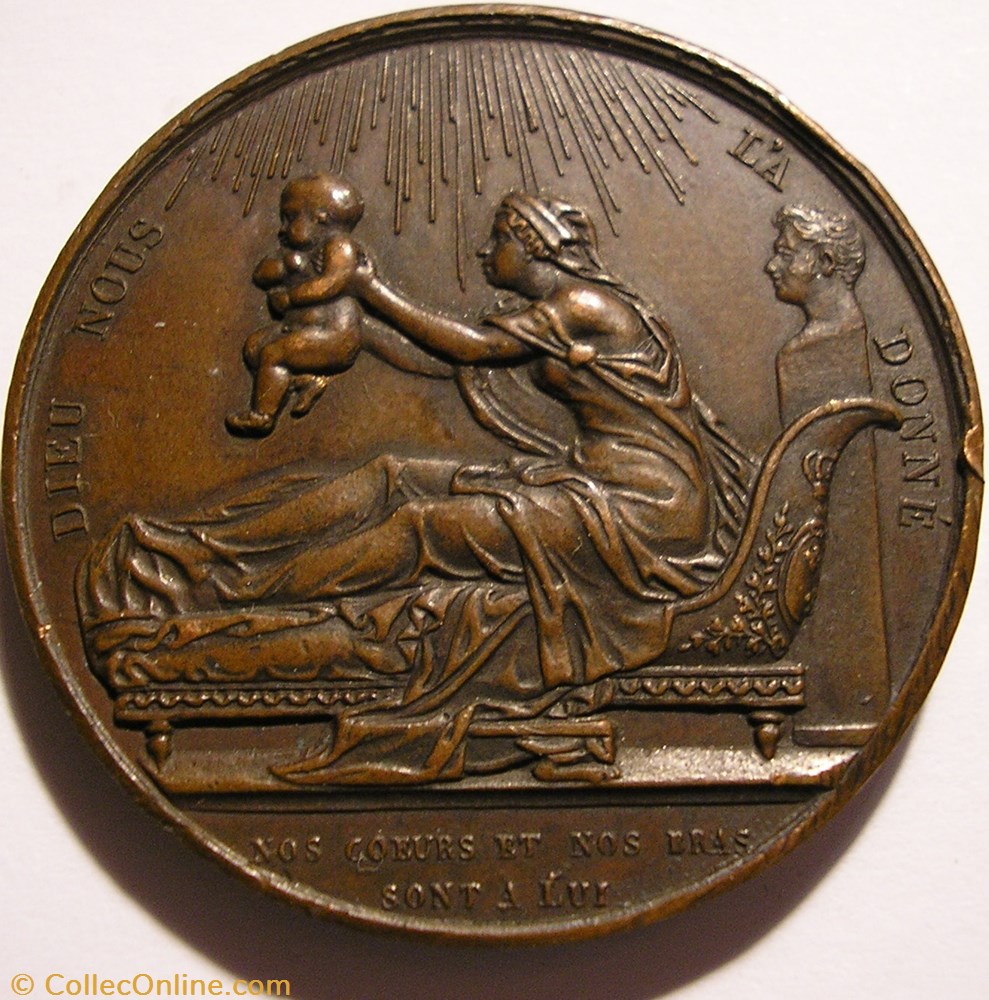 medailles france restauration henri v 1820 medaille naissance du comte de chambord