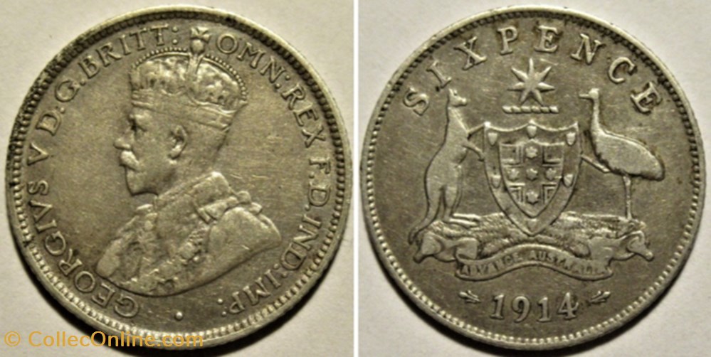 monnaies monde australie george v six pence 1914 australia ex 2