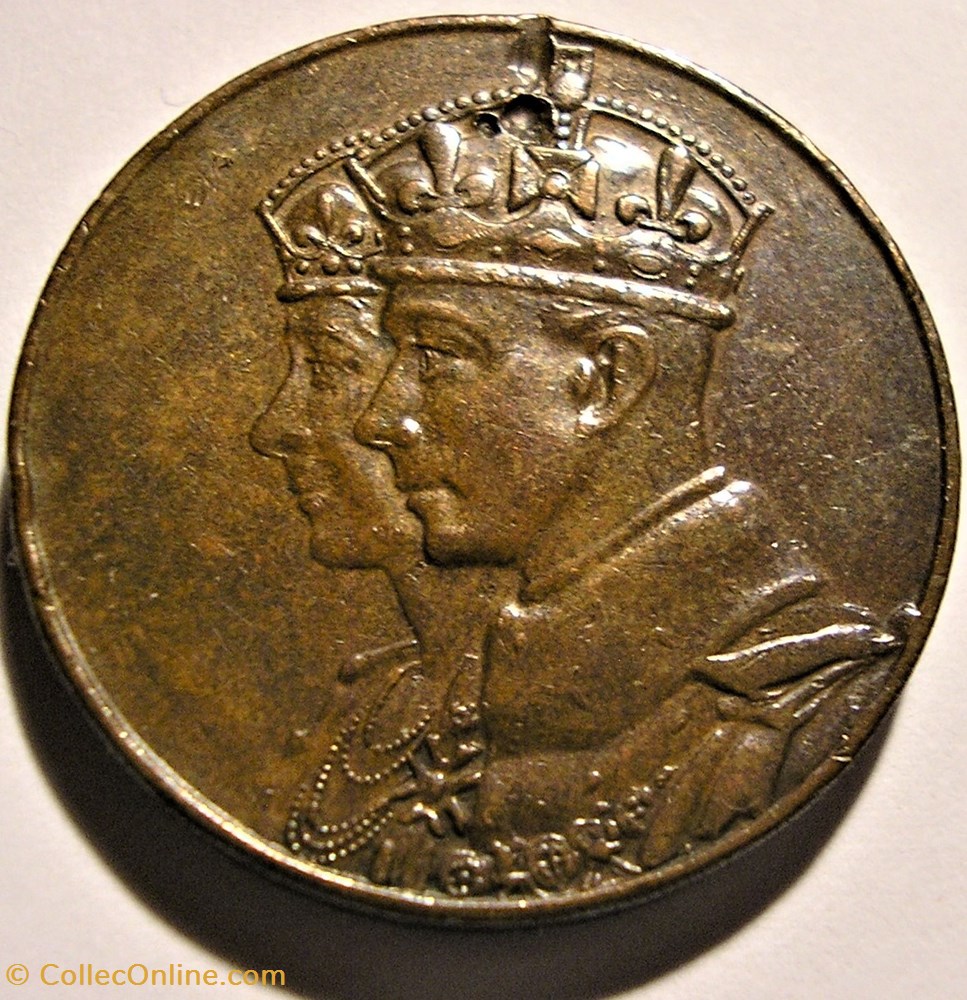 monnaies jetons mereaux george vi elizabeth 1939 royal visit canada bronze medal uk