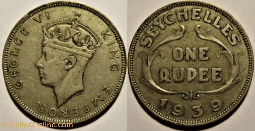 George VI - One Rupee 1939 - Seychelles monnaies monde george vi one rupee 1939 seychelles