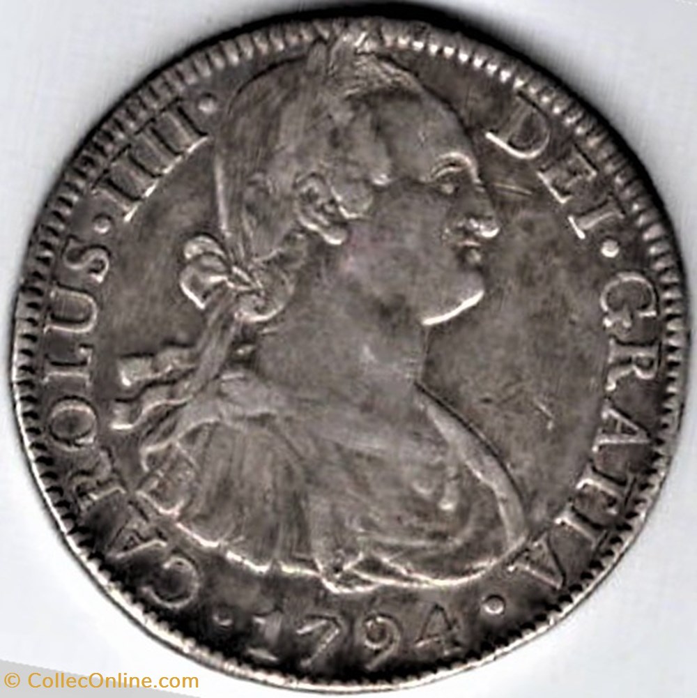 monnaies monde mexique mexico 8 reales 1794 mexico carlos iv de espana