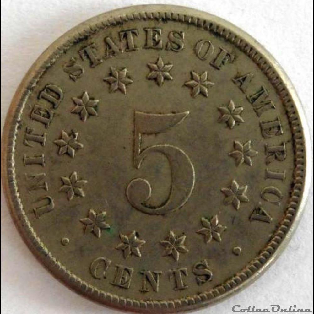 1870 5 Cents monnaie monde etat uni 1870 5 cents