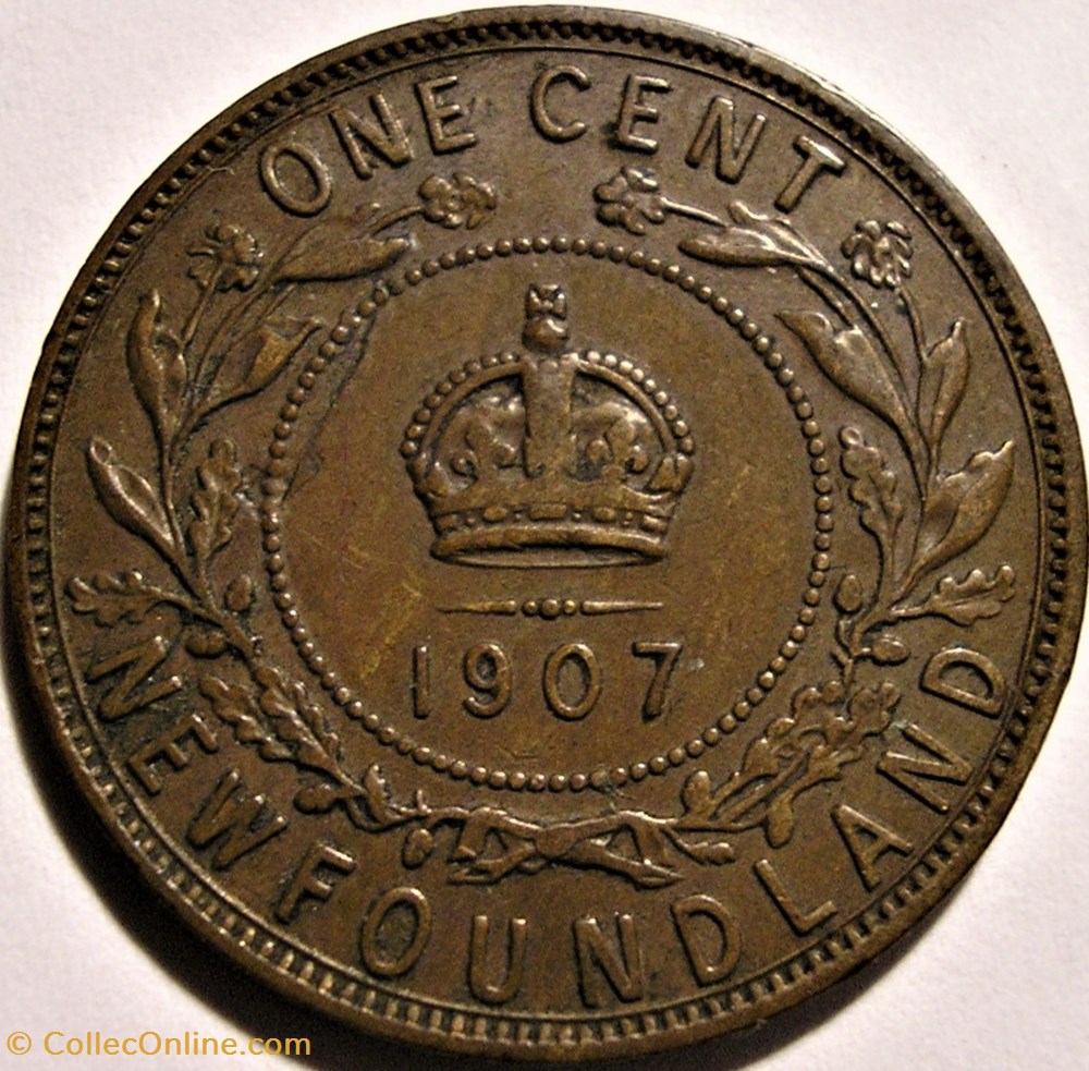 monnaie monde canadum edward vii 1 cent 1907 newfoundland error flaw planchet