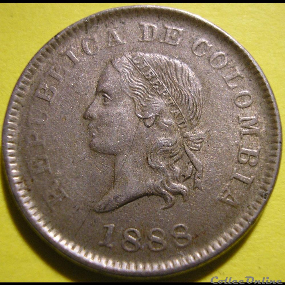 5 Centavos 1888 monnaies monde colombie 5 centavos 1888