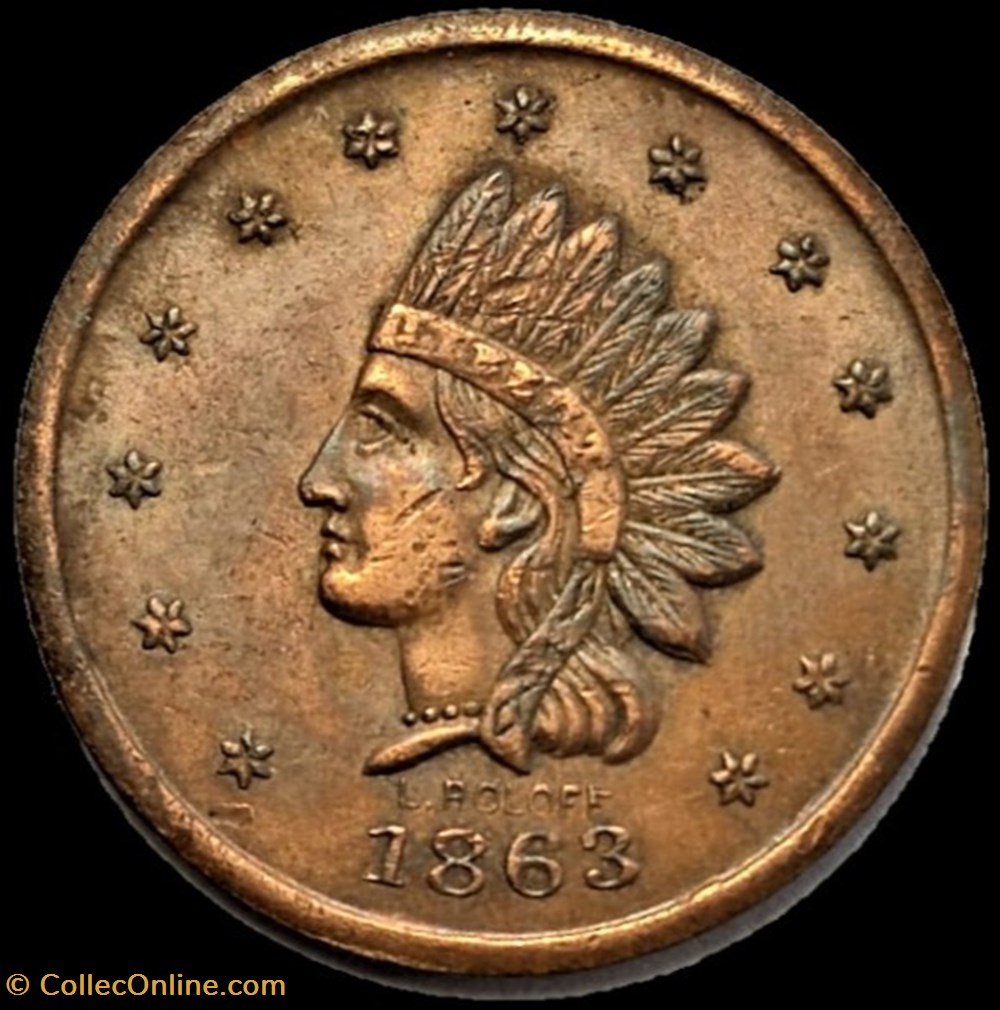 monnaies paranumismatique jetons poids civil war usa 1863 merchant token john schuh s saloon new york