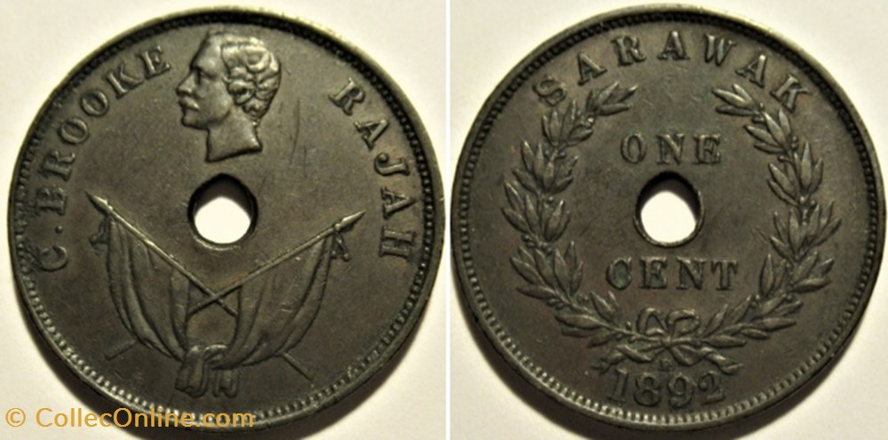 monnaies monde malaisie charles brooke one cent 1892 h