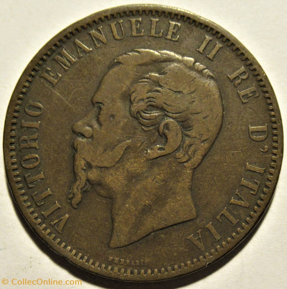 1866 Regno d'Italia, 10 Centesimi, Torino - Vittorio Emanuele II 2 monnaies monde italie 1866 regno italia 10 centesimi torino vittorio emanuele ii