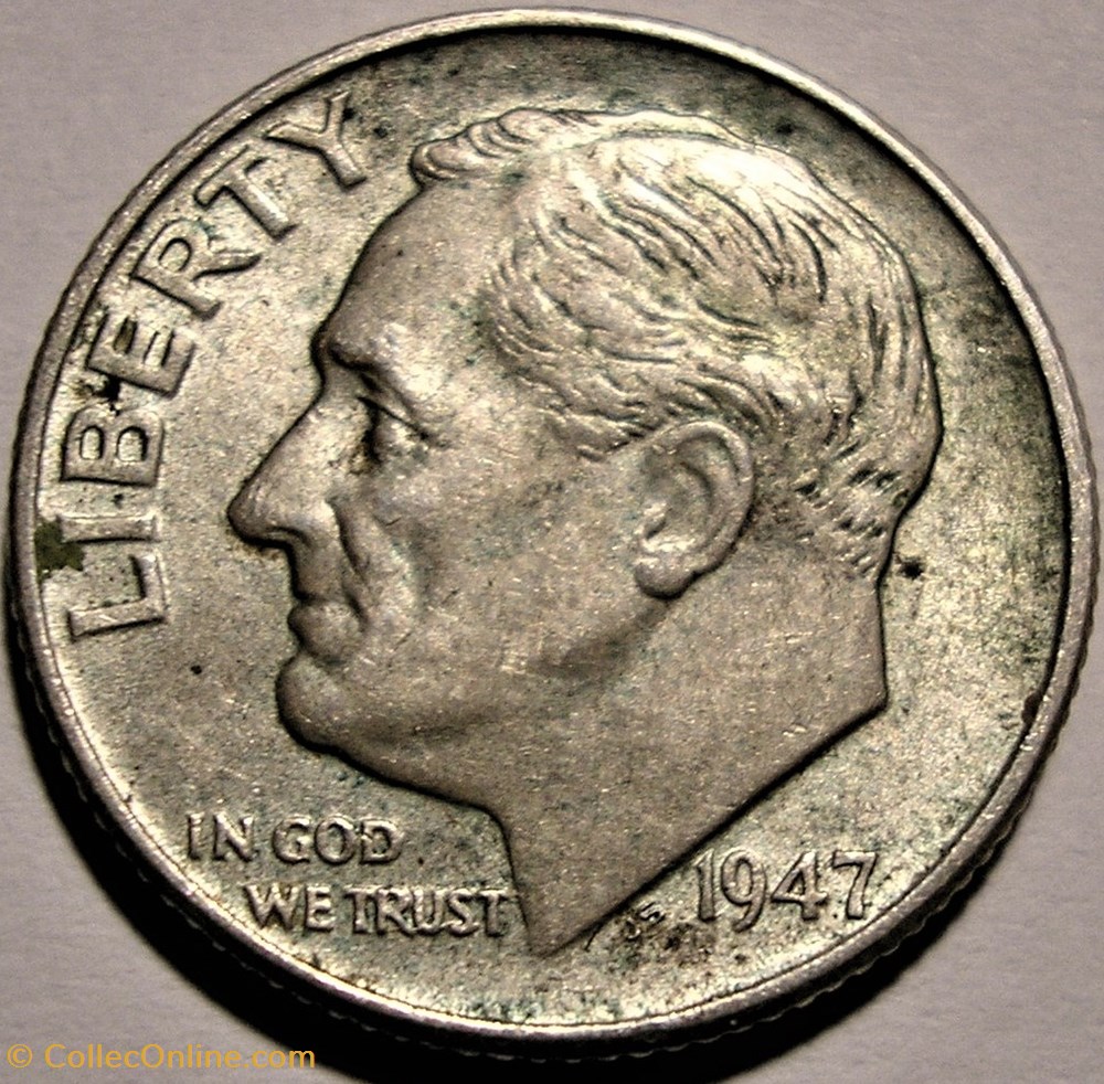 1947 Dime Error monnaie monde etat uni 1947 dime error