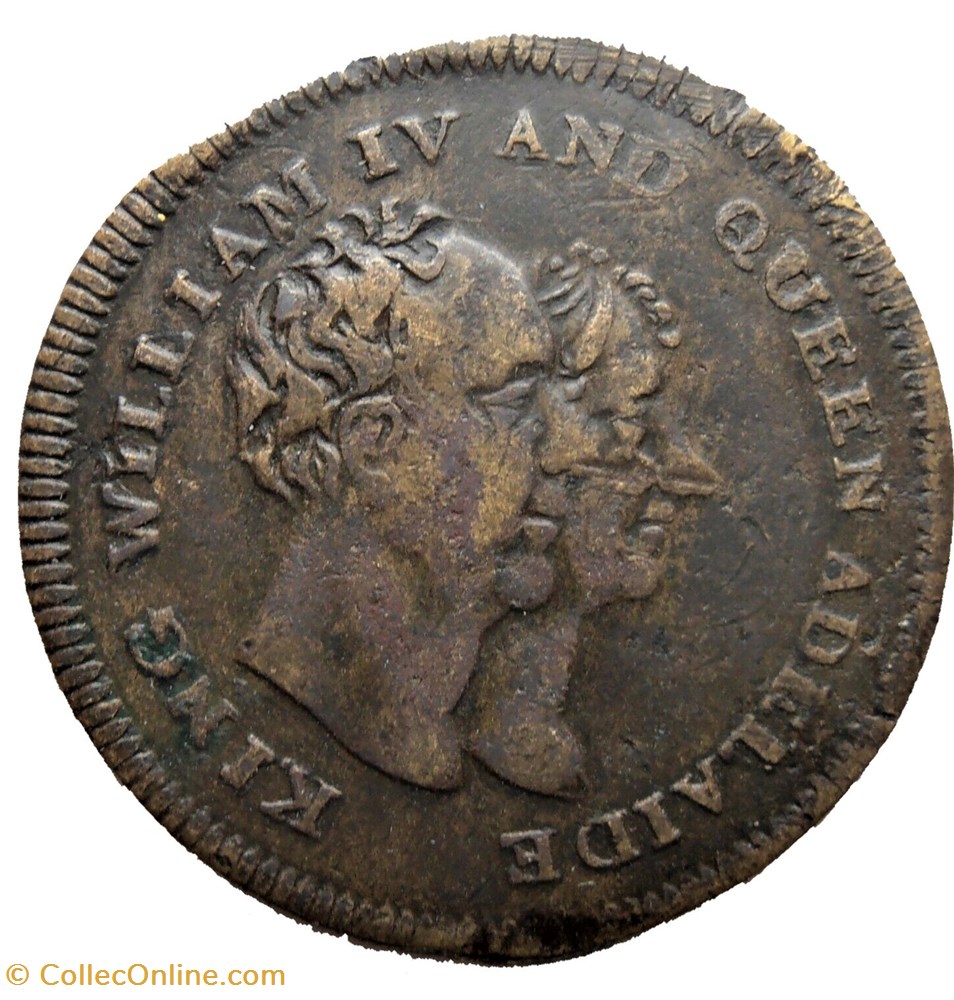 William IV & Adelaide - 1831 Coronation Token, Great Britain 2 monnaie jeton mereaux william iv adelaide 1831 coronation token great britain