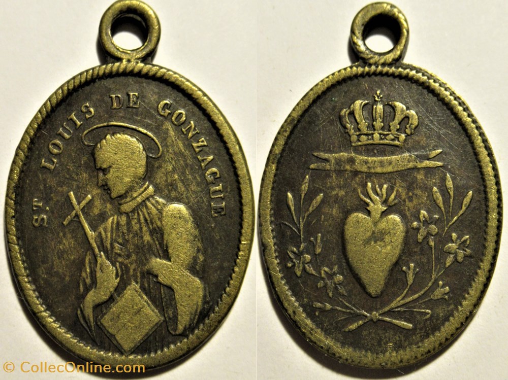 patrimoine religieux objets cultes saint louis de gonzague sacre c ur medaillon xviiie