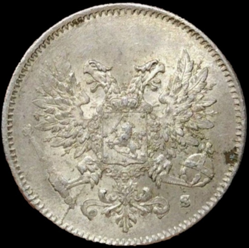 Nicholas II of Russia - 25 Penniä 1917, Grand Duchy of Finland (Civil War) monnaies monde finlande nicholas ii of russia 25 pennia 1917 grand duchy of finland civil war