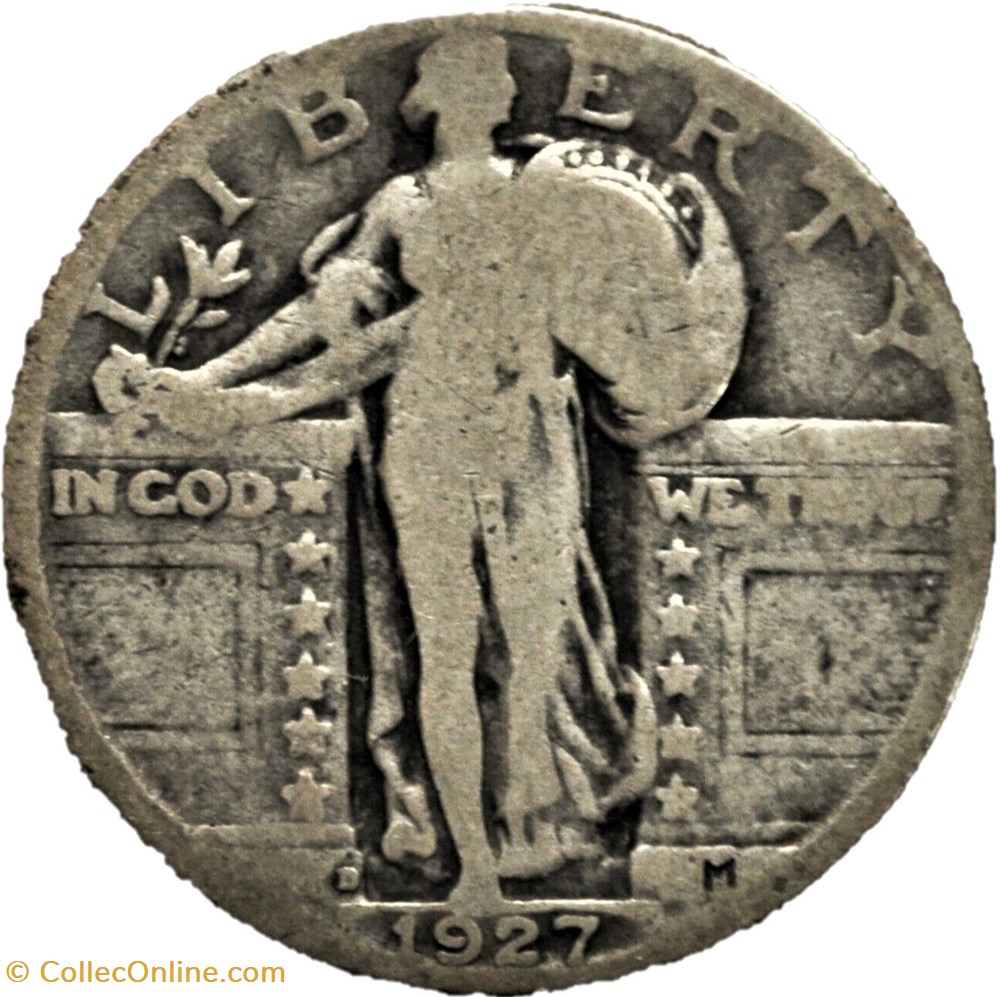 1927 Denver Quarter Dollar monnaies monde etats unis 1927 denver quarter dollar