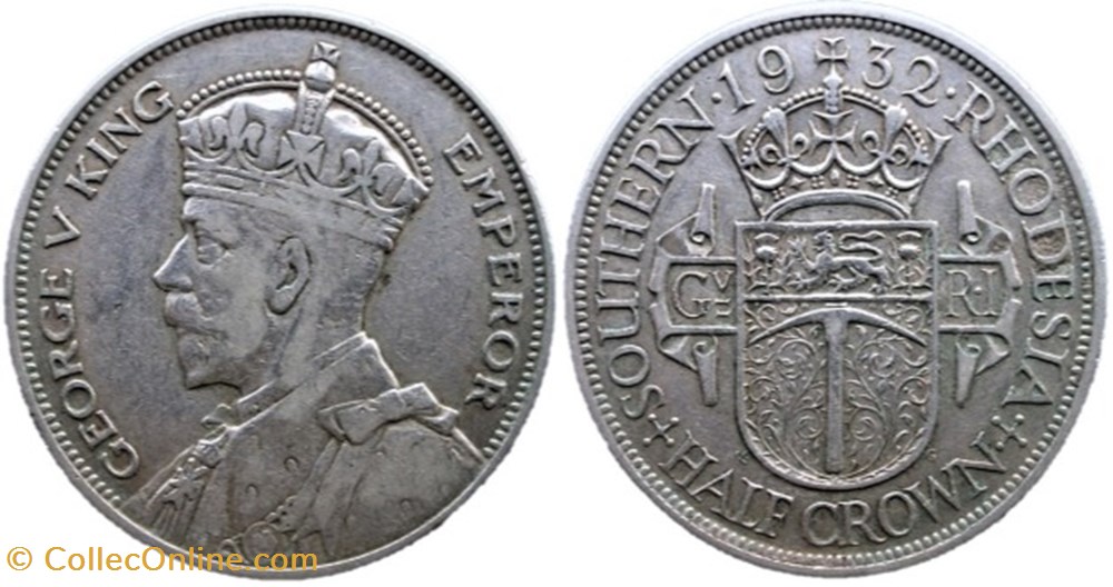 George V - Half Crown 1932 - Southern Rhodesia monnaies monde zimbabwe george v half crown 1932 southern rhodesia