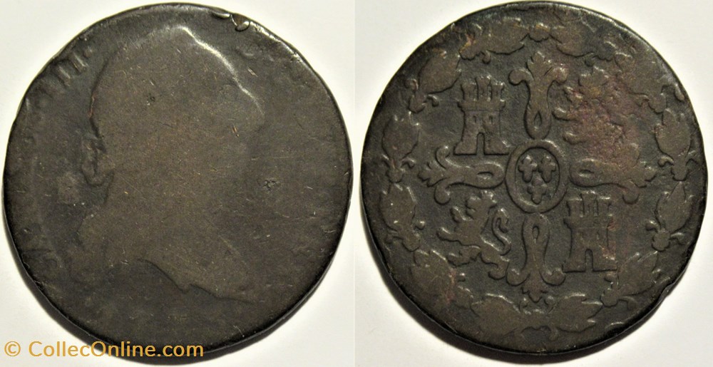1773 - 8 Maravedis Segovia - Carlos III de España monnaies europe medievale royaume espagne 1773 8 maravedis segovia carlos iii de espana
