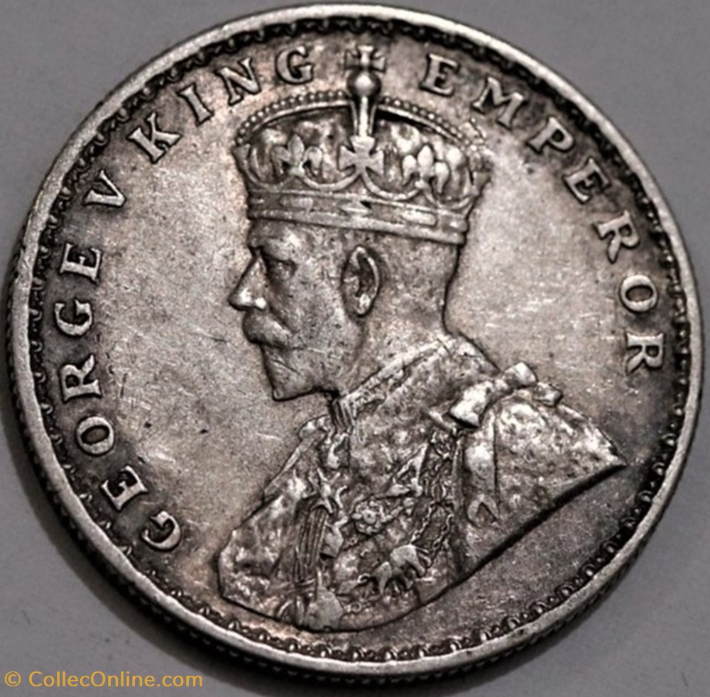 George V - One Rupee 1918 Calcutta - British India (ex.2) monnaies monde inde george v one rupee 1918 calcutta british india ex 2