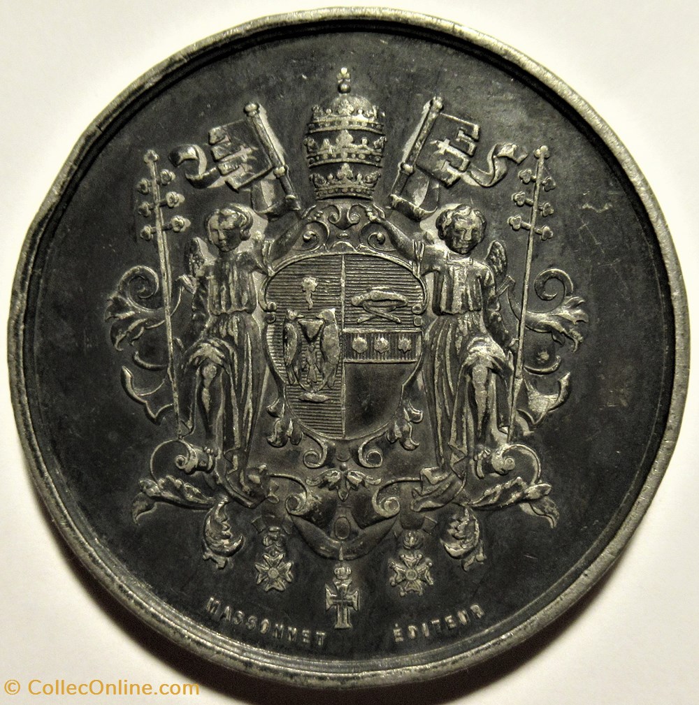 patrimoine religieux souvenir pope pivs ix solidarity of french catholics medal 1860 france
