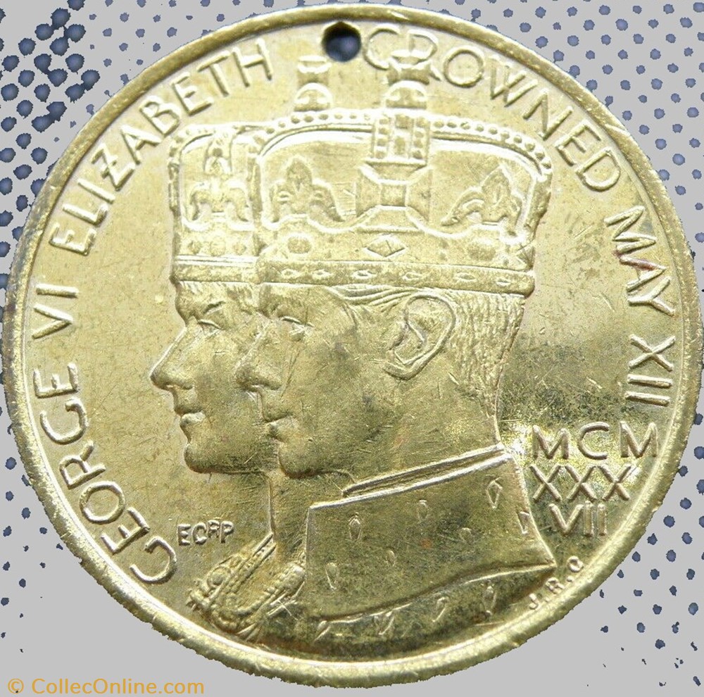 George VI & Elizabeth - 1937 Coronation Medal - UK 2 medaille royaume uni george vi elizabeth 1937 coronation medal uk