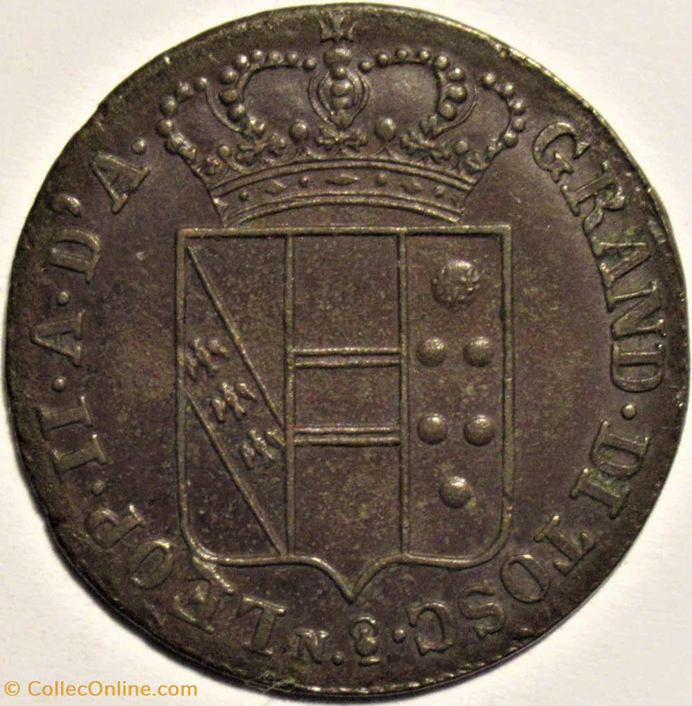 1846 Grand Duché de Toscane, 3 Quattrini - Leopold II Habsbourg-Toscane monnaies monde italie 1846 grand duche de toscane 3 quattrini leopold ii habsbourg toscane