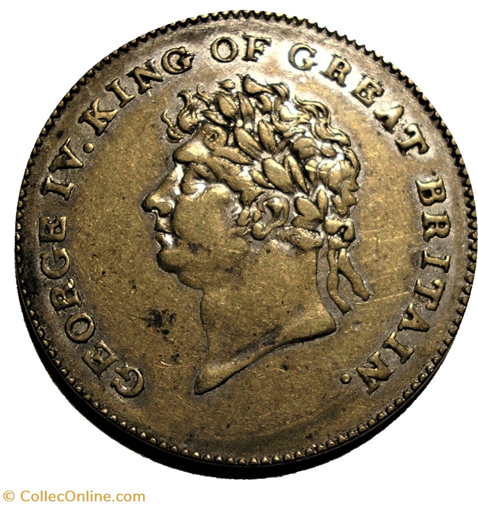 George IV - 1830 Memorial Token (ex.2) - Great Britain 2 monnaies paranumismatique jetons poids george iv 1830 memorial token ex 2 great britain