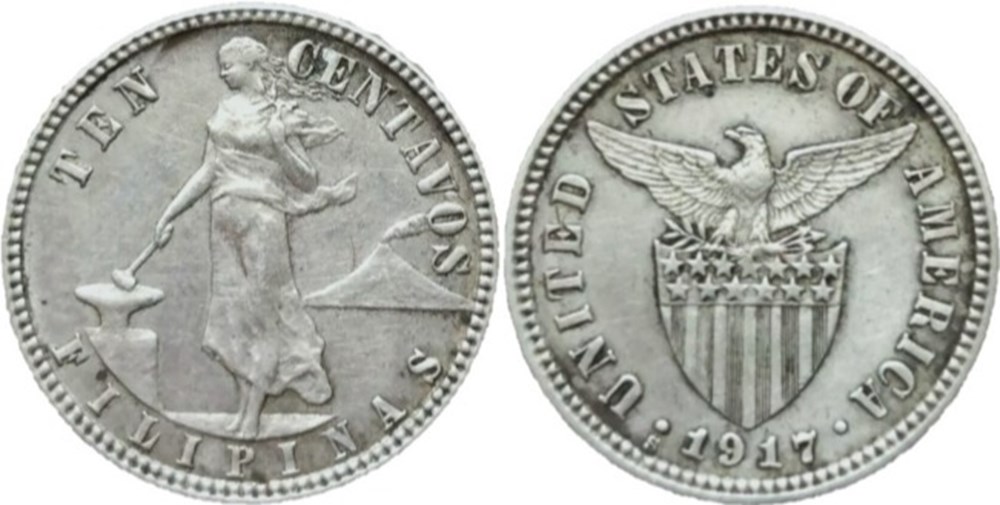 1917 San Francisco, 10 Centavos - Philippines U.S. Administration monnaies monde 1917 san francisco 10 centavos philippines u s administration