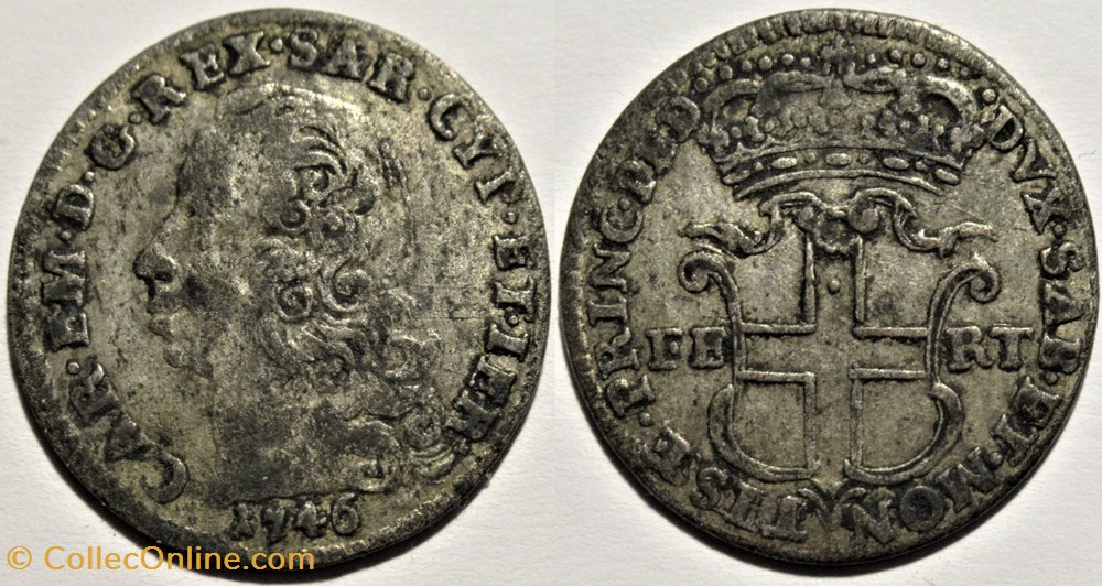 1746 Regno di Sardegna - 5 Soldi - Carlo Emanuele III monnaies monde italie 1746 regno di sardegna 5 soldi carlo emanuele iii