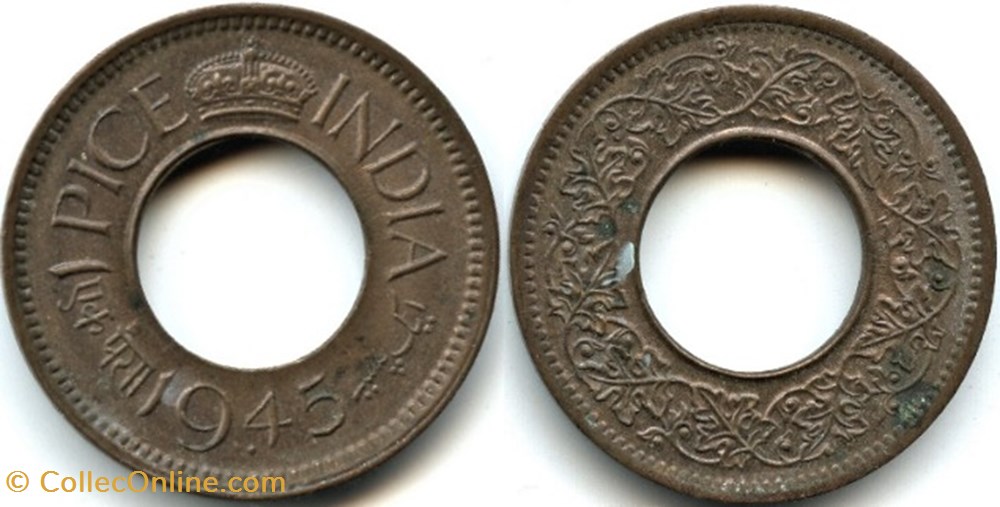 George VI - 1 Pice 1945 Bombay - British India monnaies colonies britanniques george vi 1 pice 1945 bombay british india
