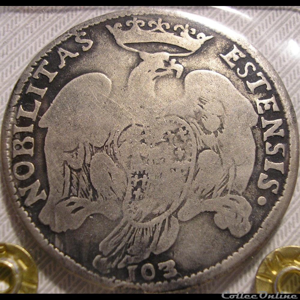 1719 Ducato di Modena e Reggio, Scudo - Rinaldo d'Este (1695-1737) 4 monnaie monde italie 1719 ducato di modena e reggio scudo rinaldo este 1695 1737