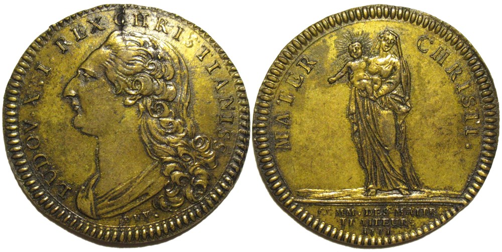 Louis XVI - 1771 Jeton, Corporation des maîtres traiteurs monnaies paranumismatique jetons poids louis xvi 1771 jeton corporation des maitres traiteurs