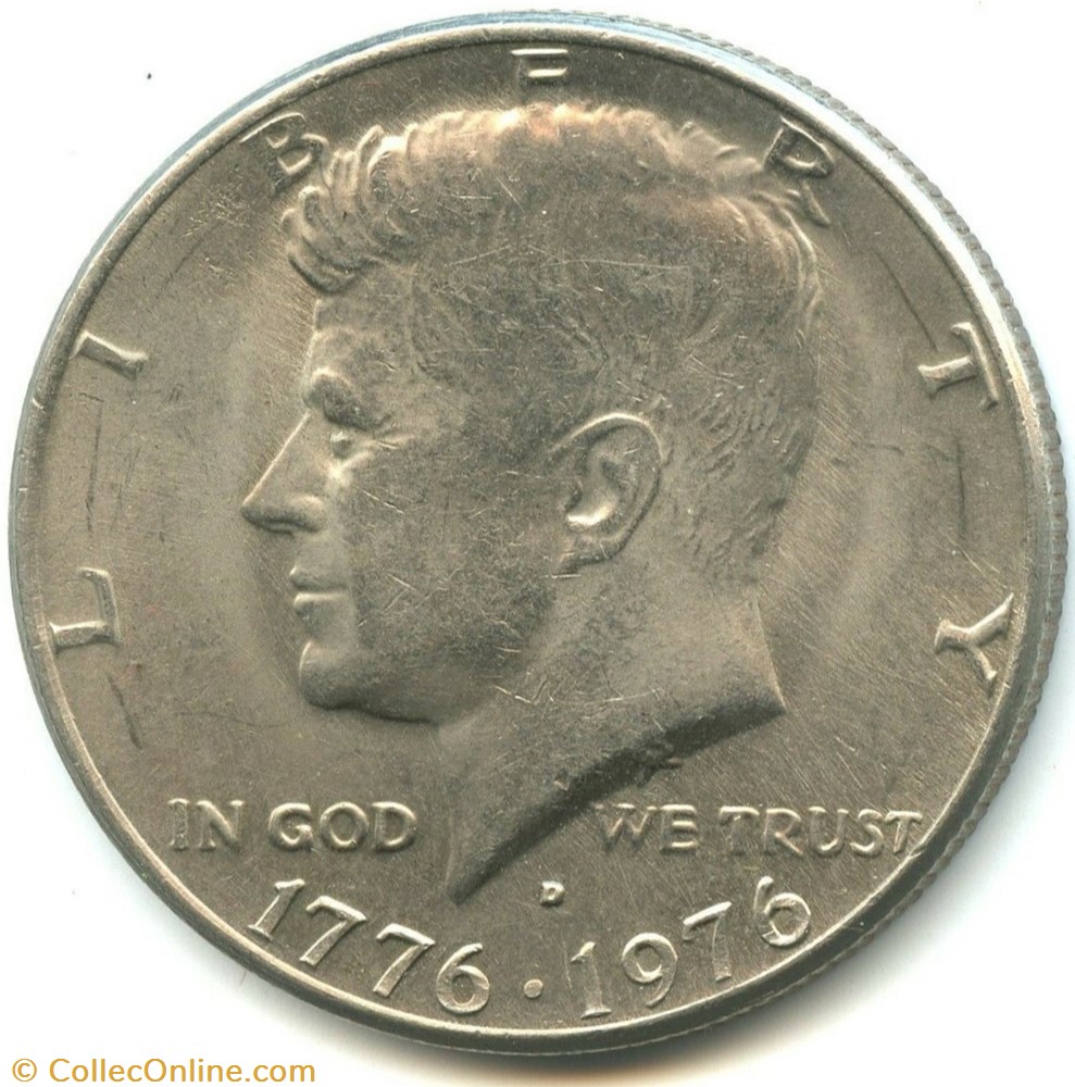 monnaie monde etat uni kennedy 1976 d bicentenial independence 1776 1976