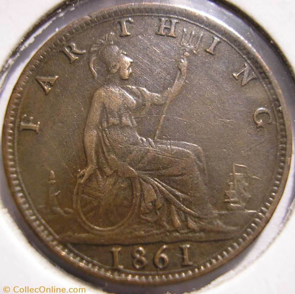 Victoria - One Farthing 1861 - Kingdom of Great Britain monnaie monde royaume uni victoria one farthing 1861 kingdom of great britain