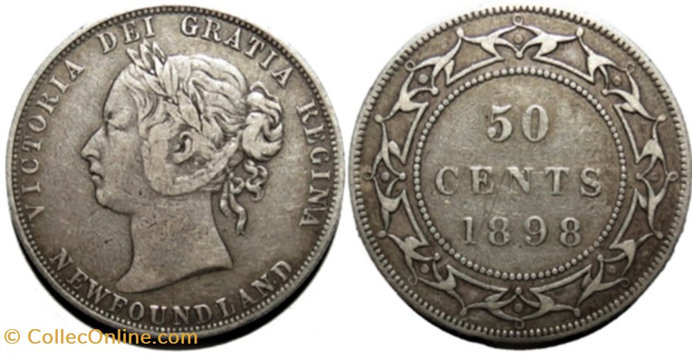 monnaies monde canada victoria 50 cents 1898 newfoundland var