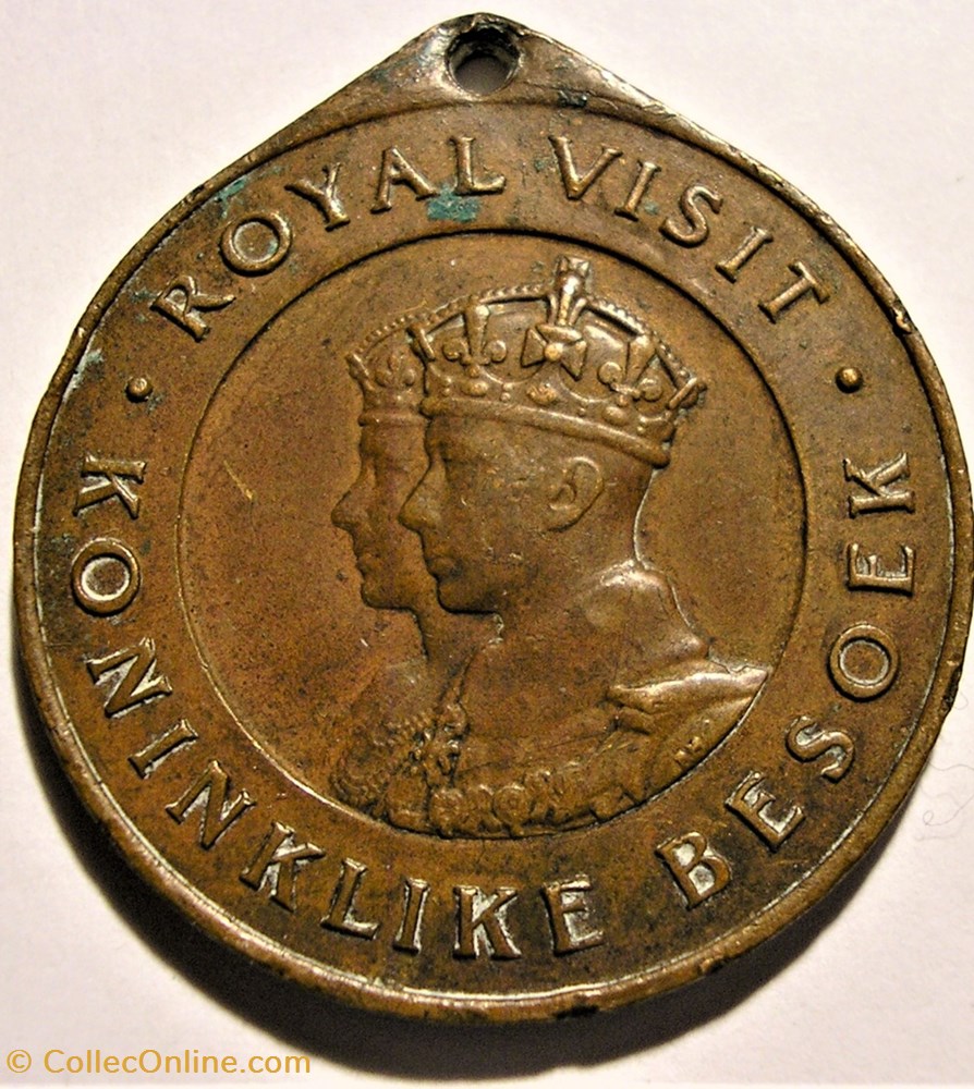 George VI & Elizabeth - Medallion 1947 Royal Visit in South Africa 2 medaille afrique du sud george vi elizabeth medallion 1947 royal visit in south africa