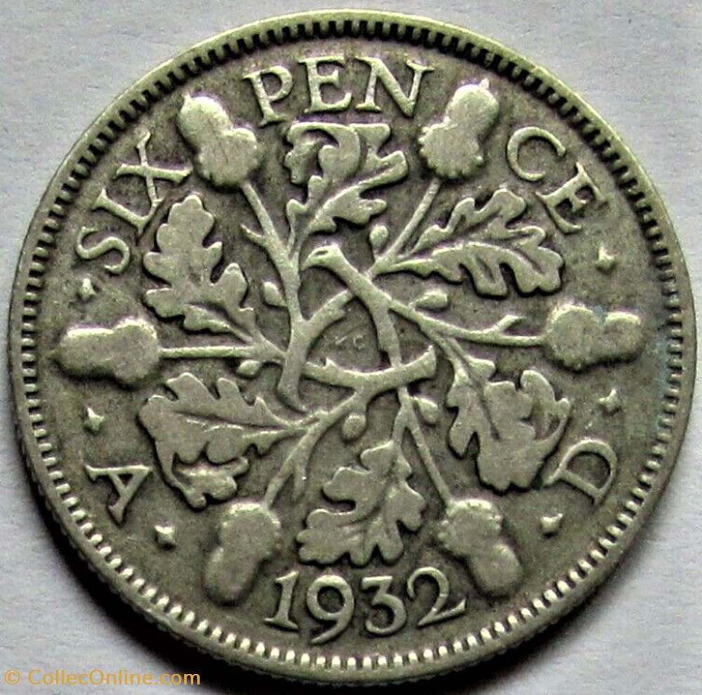George V - 6 Pence 1932 - Great Britain 3 monnaies monde royaume uni george v 6 pence 1932 great britain
