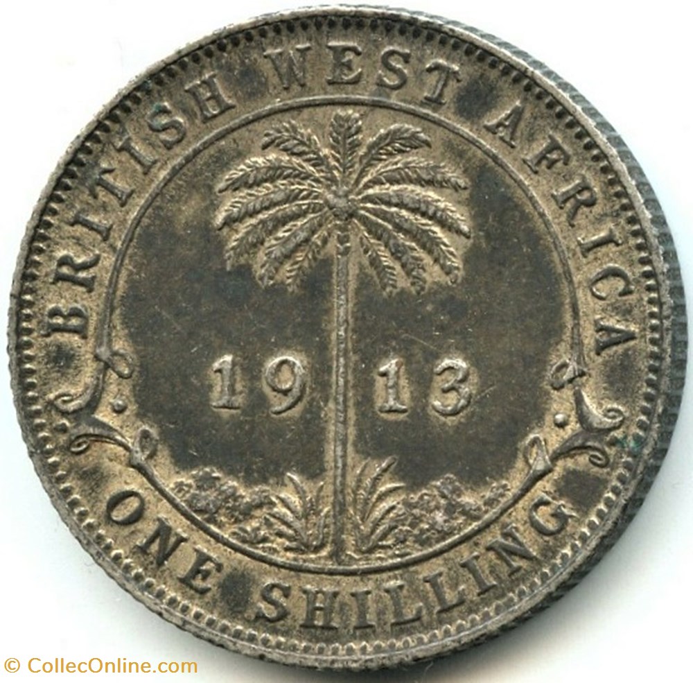George V - 1 Shilling 1913 - West Africa 3 monnaies monde nigeria george v 1 shilling 1913 west africa