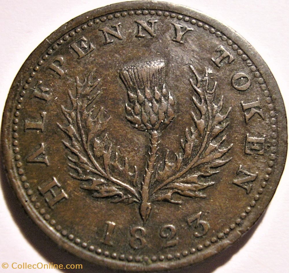 monnaie monde canadum george iv halfpenny token 1823 nova scotia ex 2