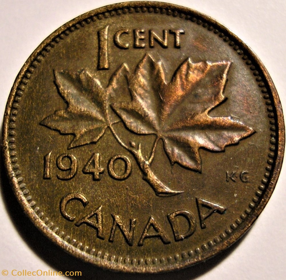 George VI 1 Cent 1940 Monedas Mundo Canad George Vi