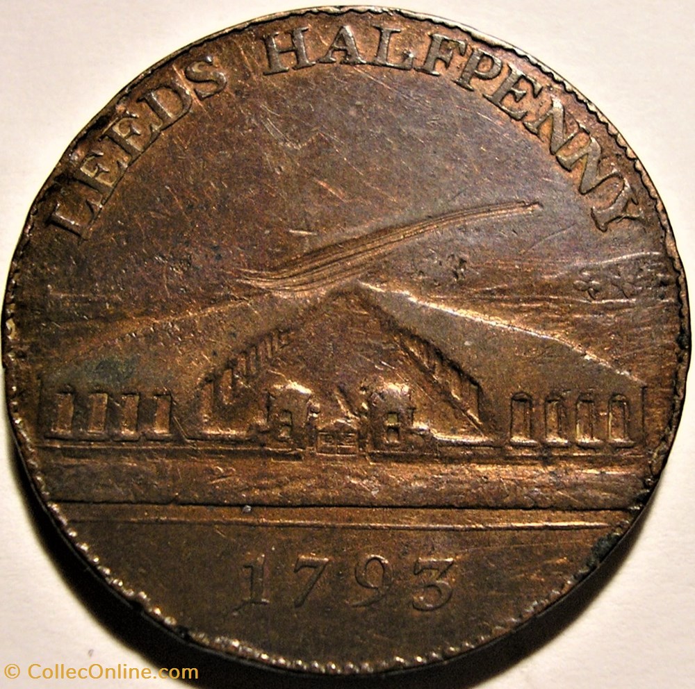 1793 HalfPenny St. Patrick, H. Brownbill - Leeds, Yorkshire monnaie monde royaume uni 1793 halfpenny st patrick h brownbill leeds yorkshire